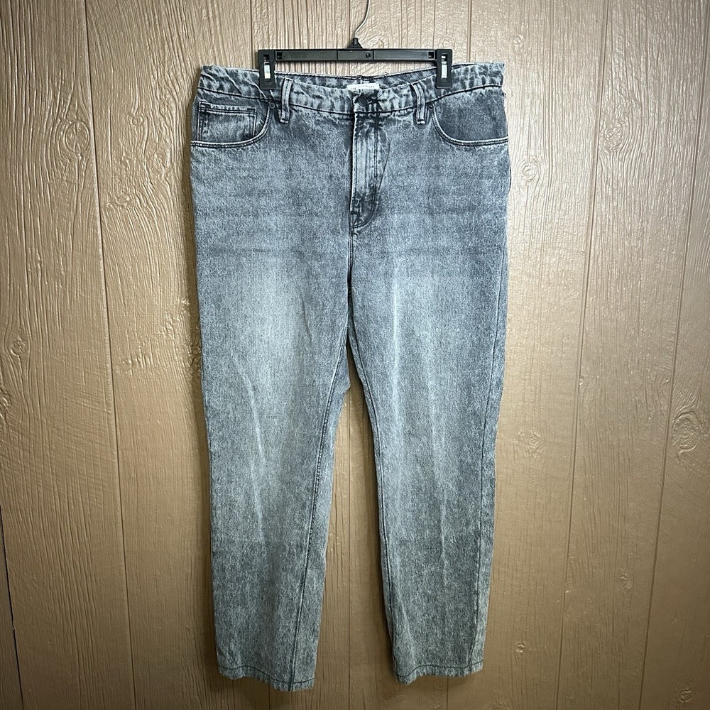 Good American Faded Black Loose Fit Straight Leg Jean High Rise Sz 16 Streetcore